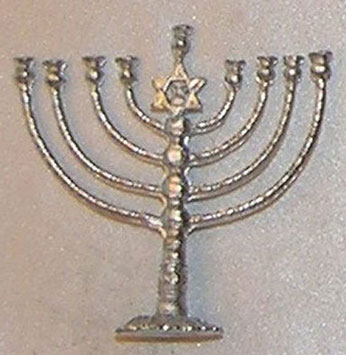 Dollhouse Miniature Menorah, Large, Silver Color